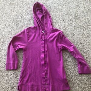 Hot pink Hard Tail button down hoody, size medium.